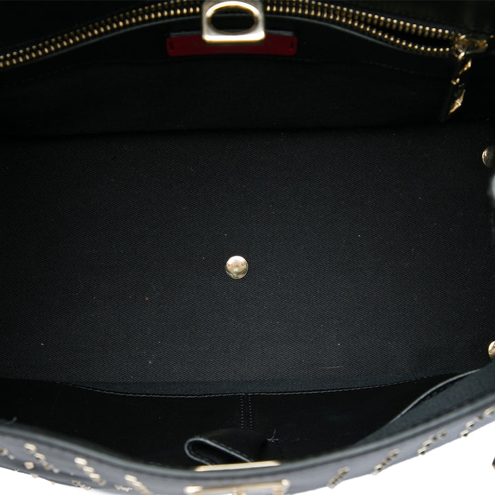 Valentino Sac à main Rockstud Joylock Moyen Cuir de veau Noir – vue 4 – GABY PARIS