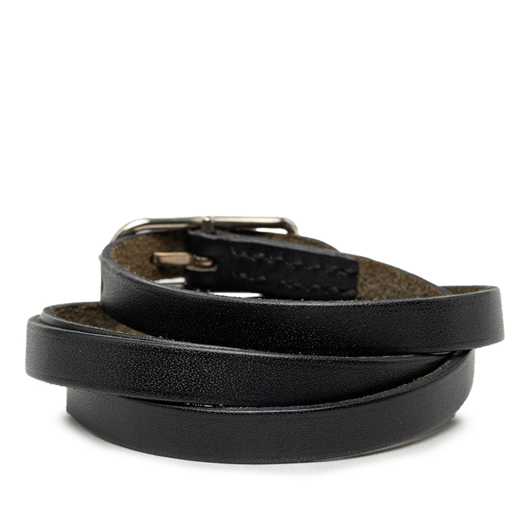 Palladium plaqué Triple Wrap Hapi I Bracelet Swift Noir