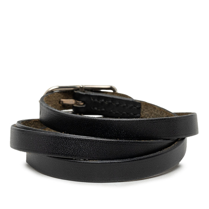 Palladium plaqué Triple Wrap Hapi I Bracelet Swift Noir