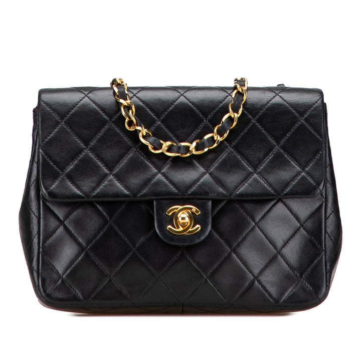Chanel Square Quilted Cuir d’agneau Single Flap Noir – GABY PARIS Authentique