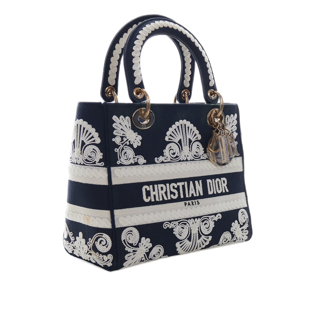 Dior Medium brodé Toile Cornely Lady D Lite