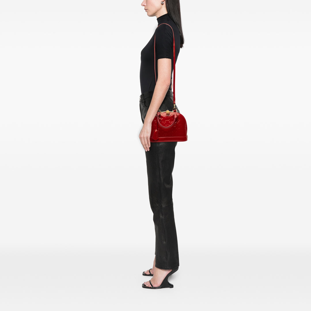 Alma BB Cuir verni Monogram Rouge