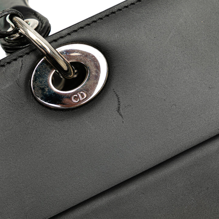 Large Calfskin Lady Dior Pocket Tote Black - Gaby Paris