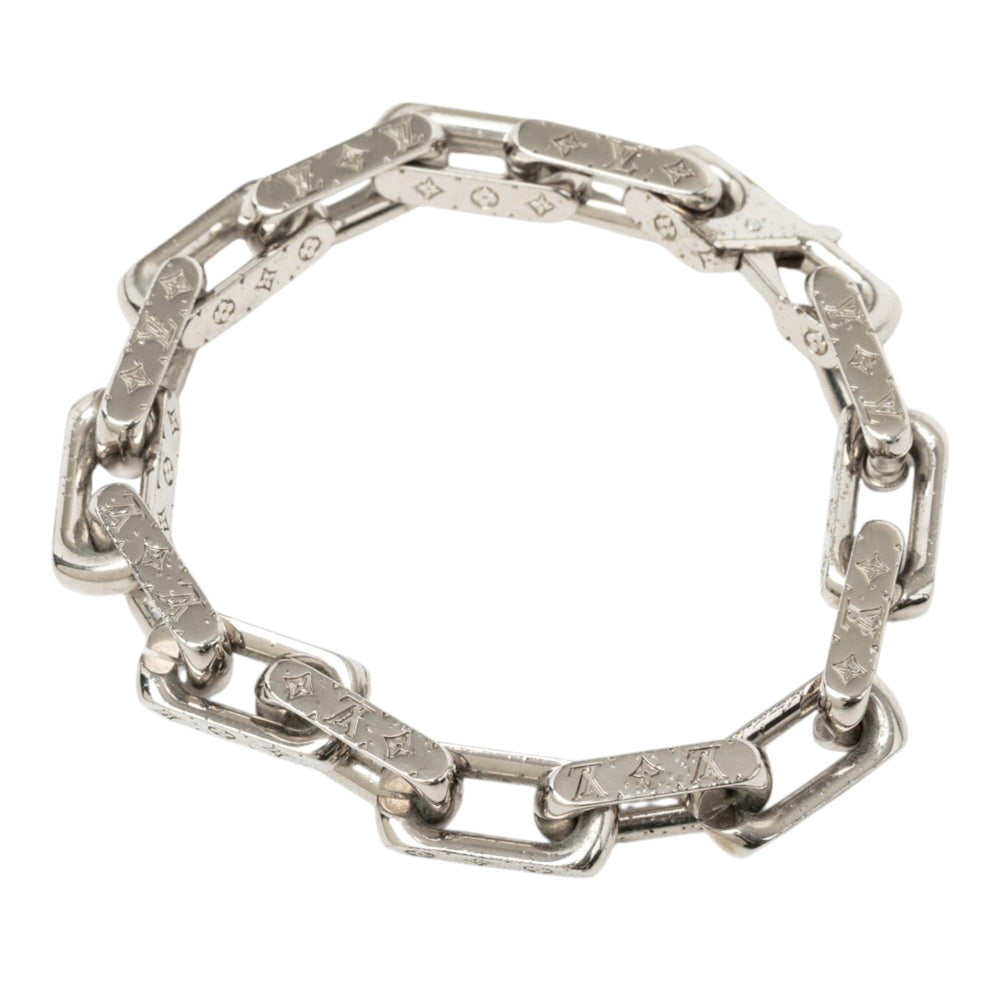 Louis Vuitton Bracelet Stainless Steel Chaîne L Monogram Argenté – vue 2 – GABY PARIS