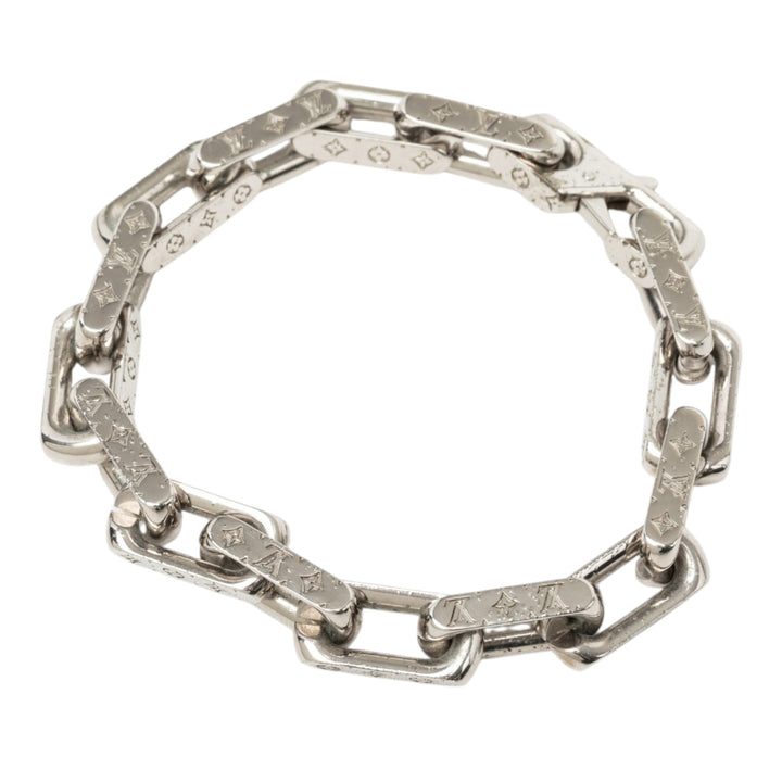 Louis Vuitton Bracelet Stainless Steel Chaîne L Monogram Argenté – vue 2 – GABY PARIS