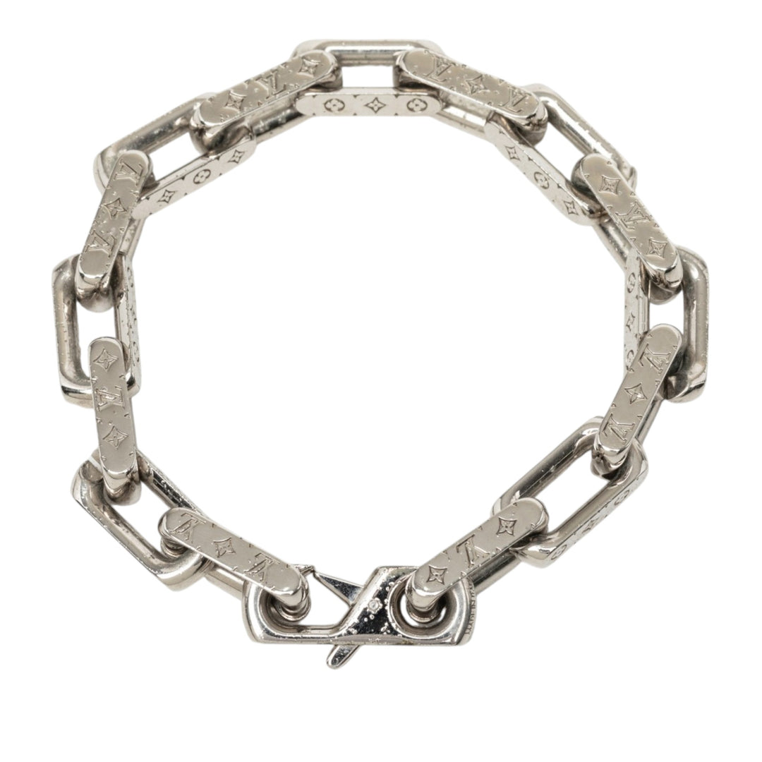 Louis Vuitton Bracelet Stainless Steel Chaîne L Monogram Argenté – vue 3 – GABY PARIS