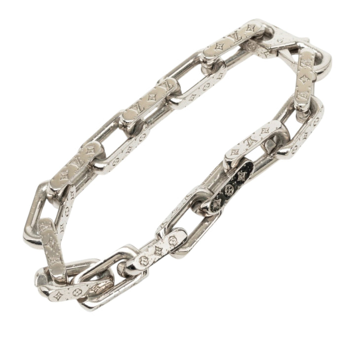 Louis Vuitton Bracelet Stainless Steel Chaîne L Monogram Argenté – vue 4 – GABY PARIS