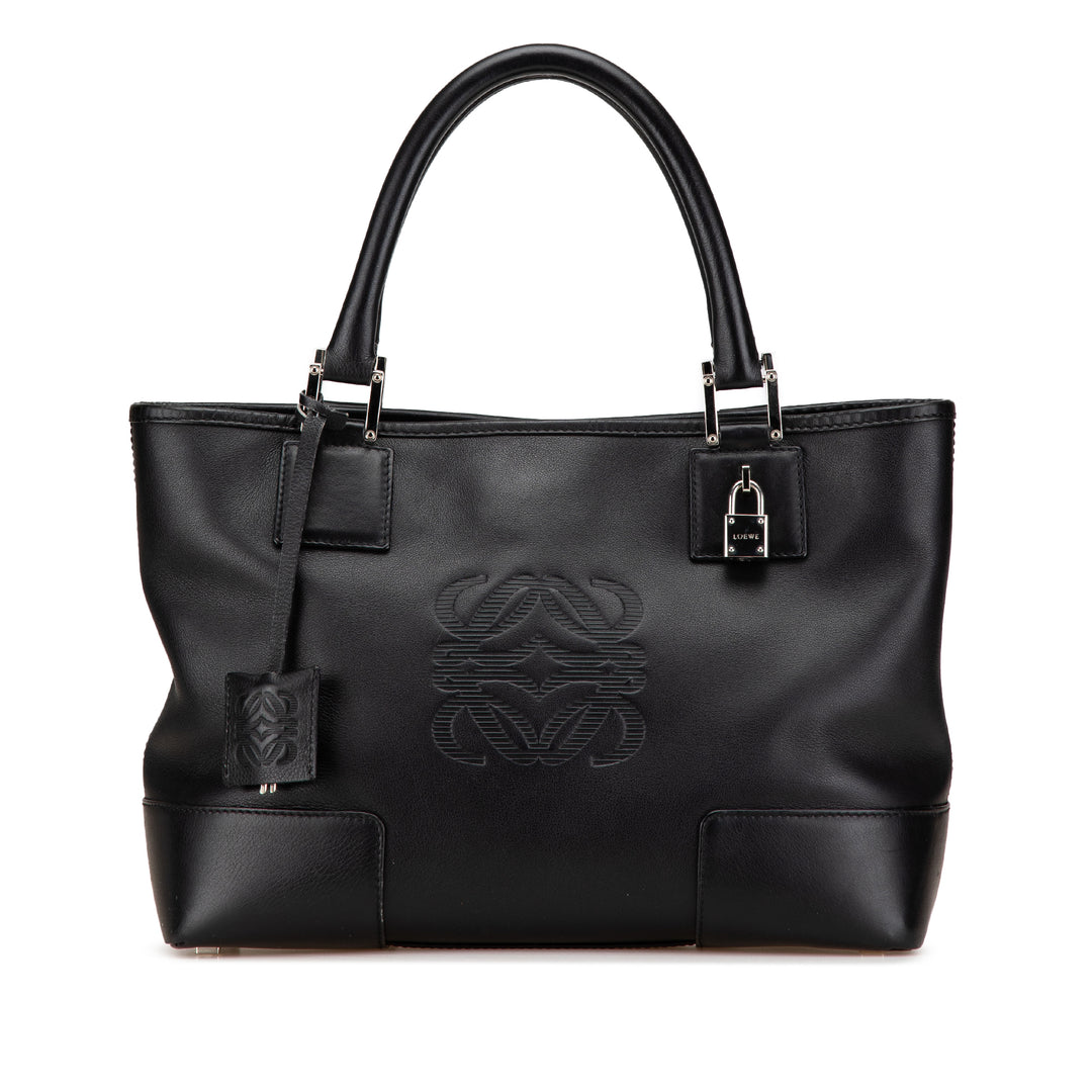 Leather Fusta 28 Tote Black - Gaby Paris