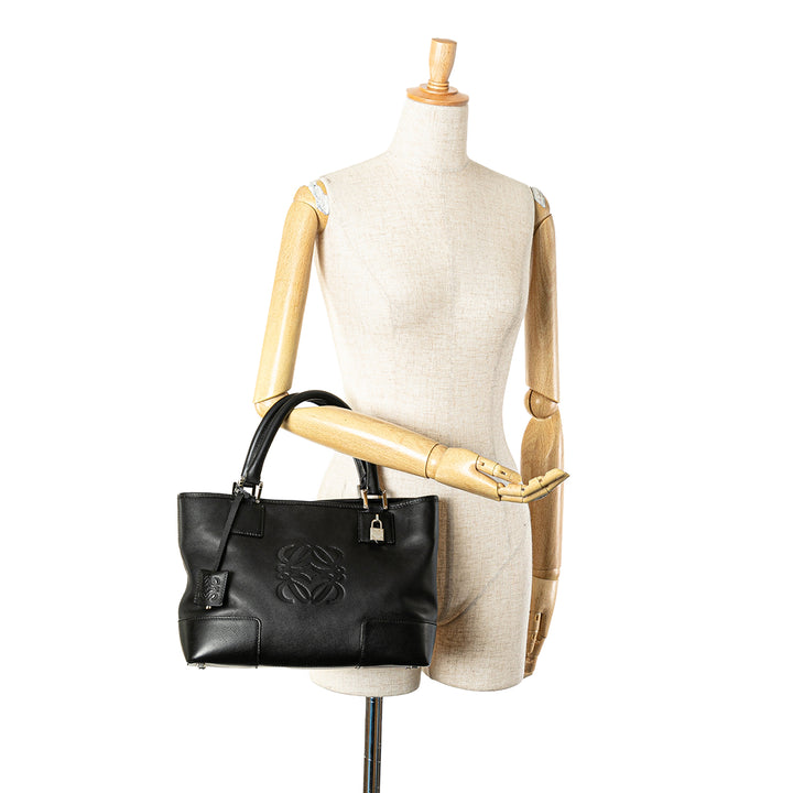 Leather Fusta 28 Tote Black - Gaby Paris