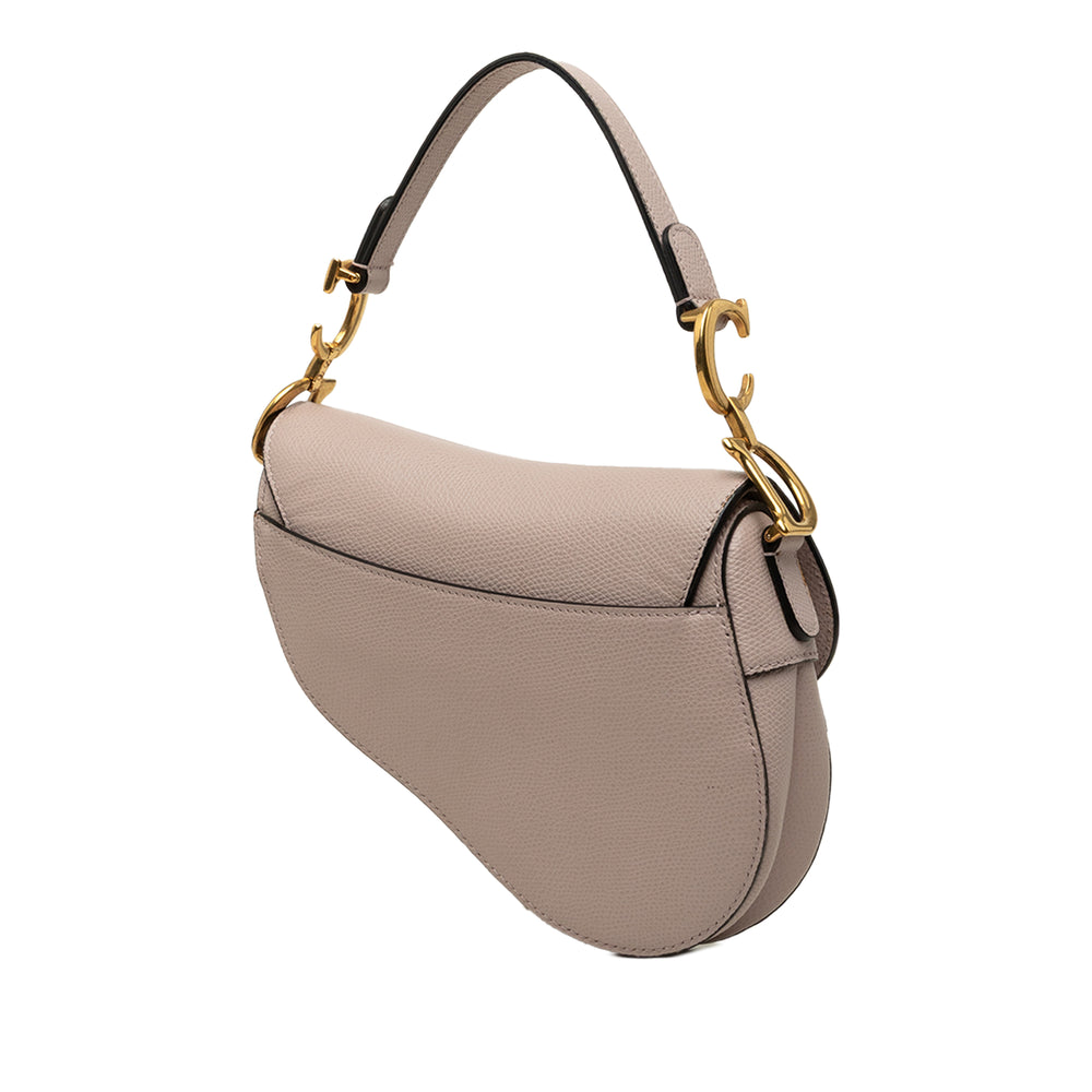 Dior Sac à main grainé Saddle Mini Cuir de veau grainé Violet – vue 2 – GABY PARIS