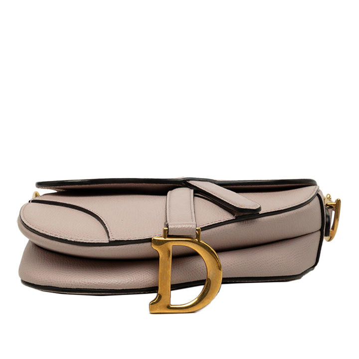 Dior Sac à main grainé Saddle Mini Cuir de veau grainé Violet – vue 3 – GABY PARIS