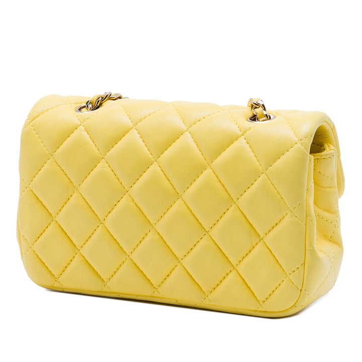 Chanel Extra Mini Rectangular Classic Cuir d’agneau Simple rabat