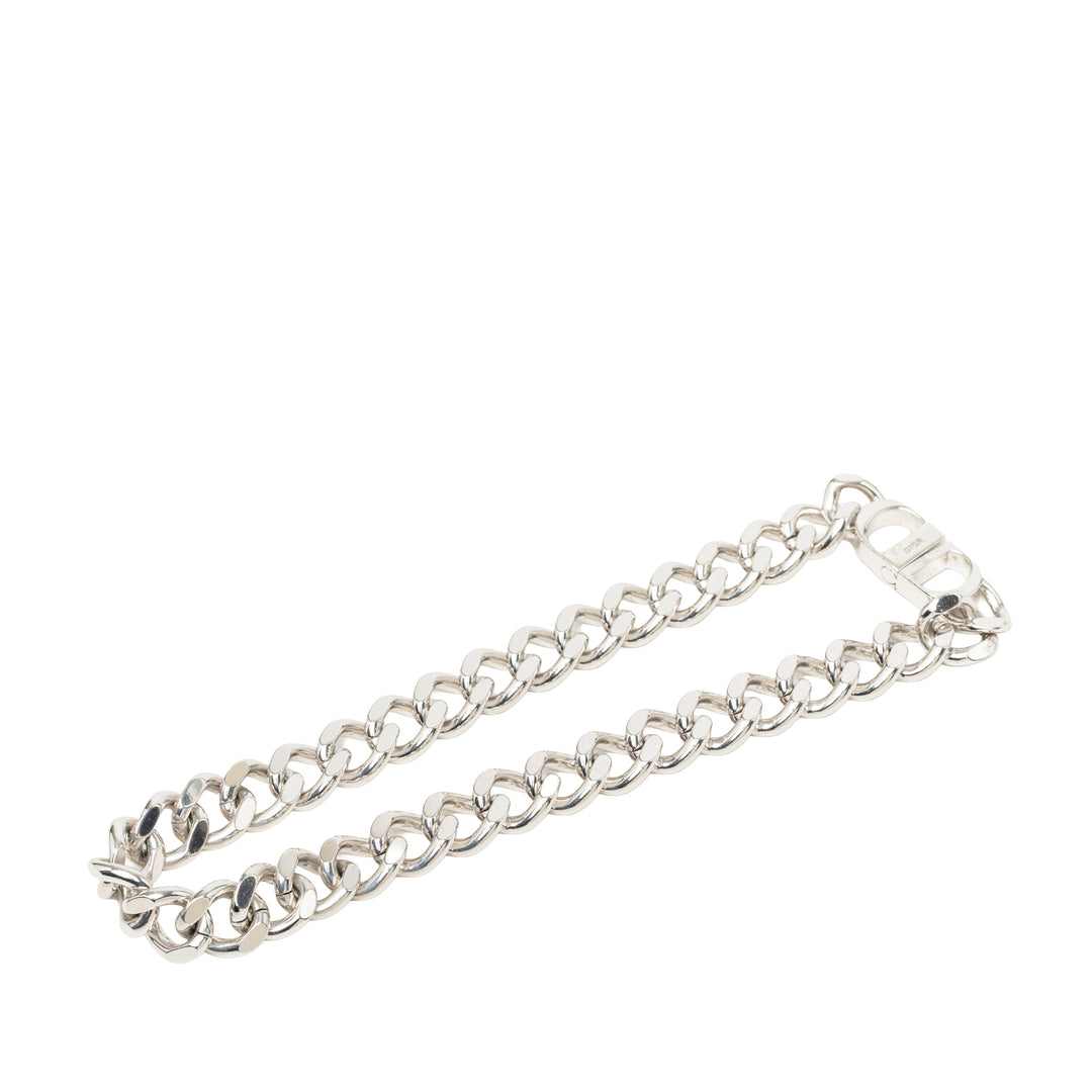Dior Collier Brass CD Icon Chaîne Link Argenté – vue principale – GABY PARIS