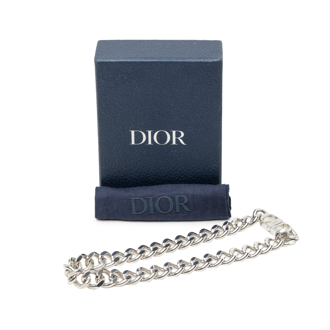 Dior Collier Brass CD Icon Chaîne Link Argenté – vue 6 – GABY PARIS