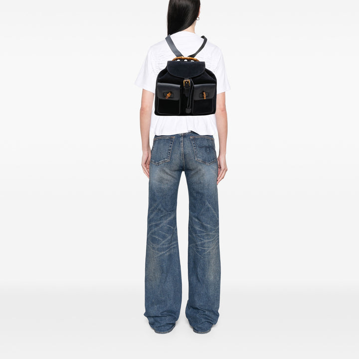 Gucci Bamboo Sac à dos à cordon Daim