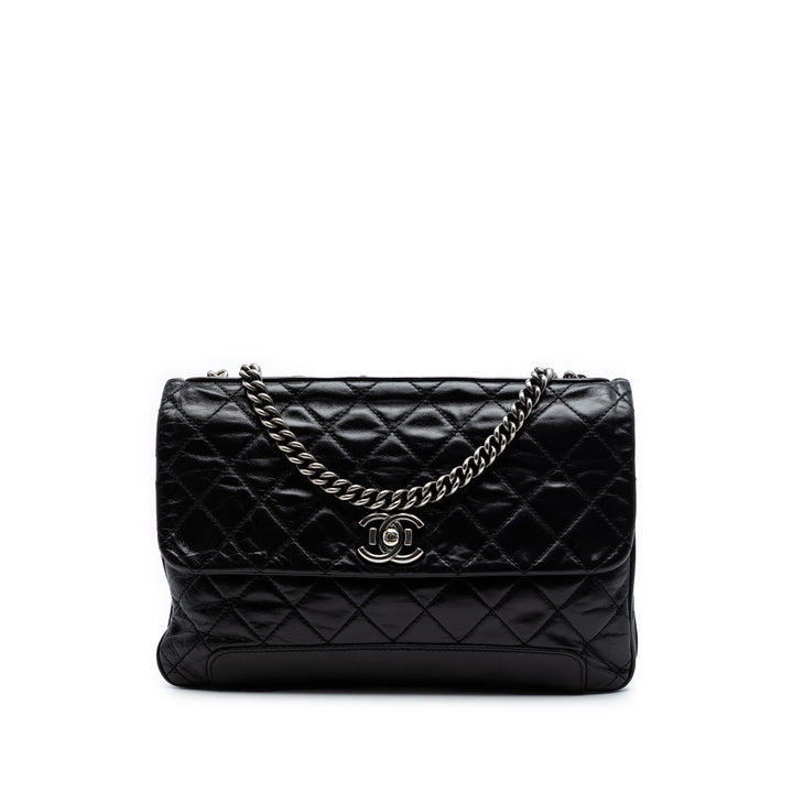 Chanel CC Matelassé Glacé à rabat Cuir de veau