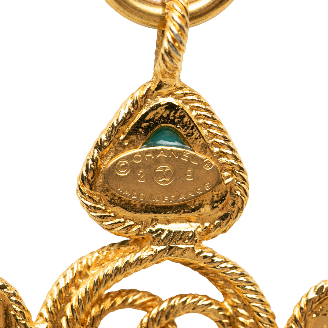 Chanel CC plaqué Cabochon Émail Pendant Collier