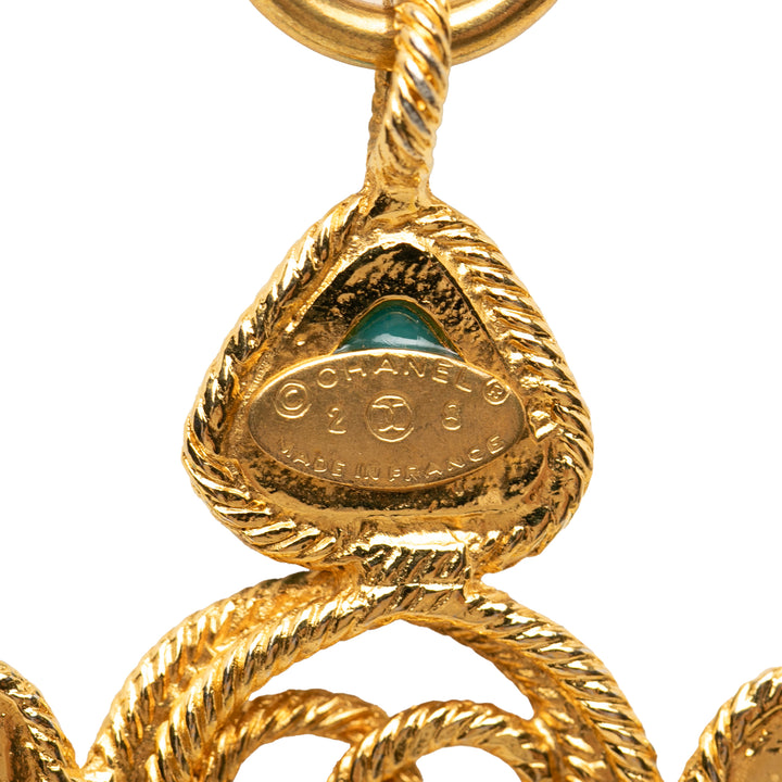 Chanel CC plaqué Cabochon Émail Pendant Collier