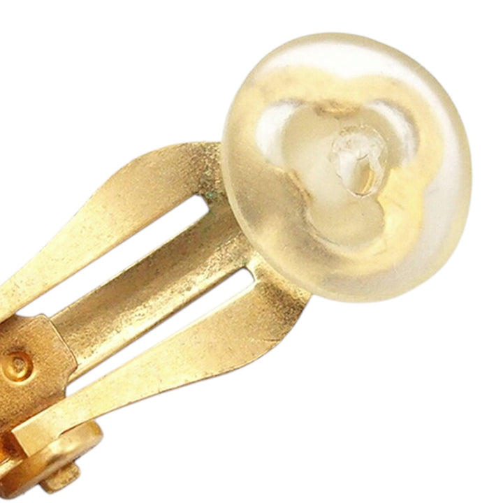 Chanel plaqué Matelassé Camellia pendantes Clip on Boucles d’oreilles