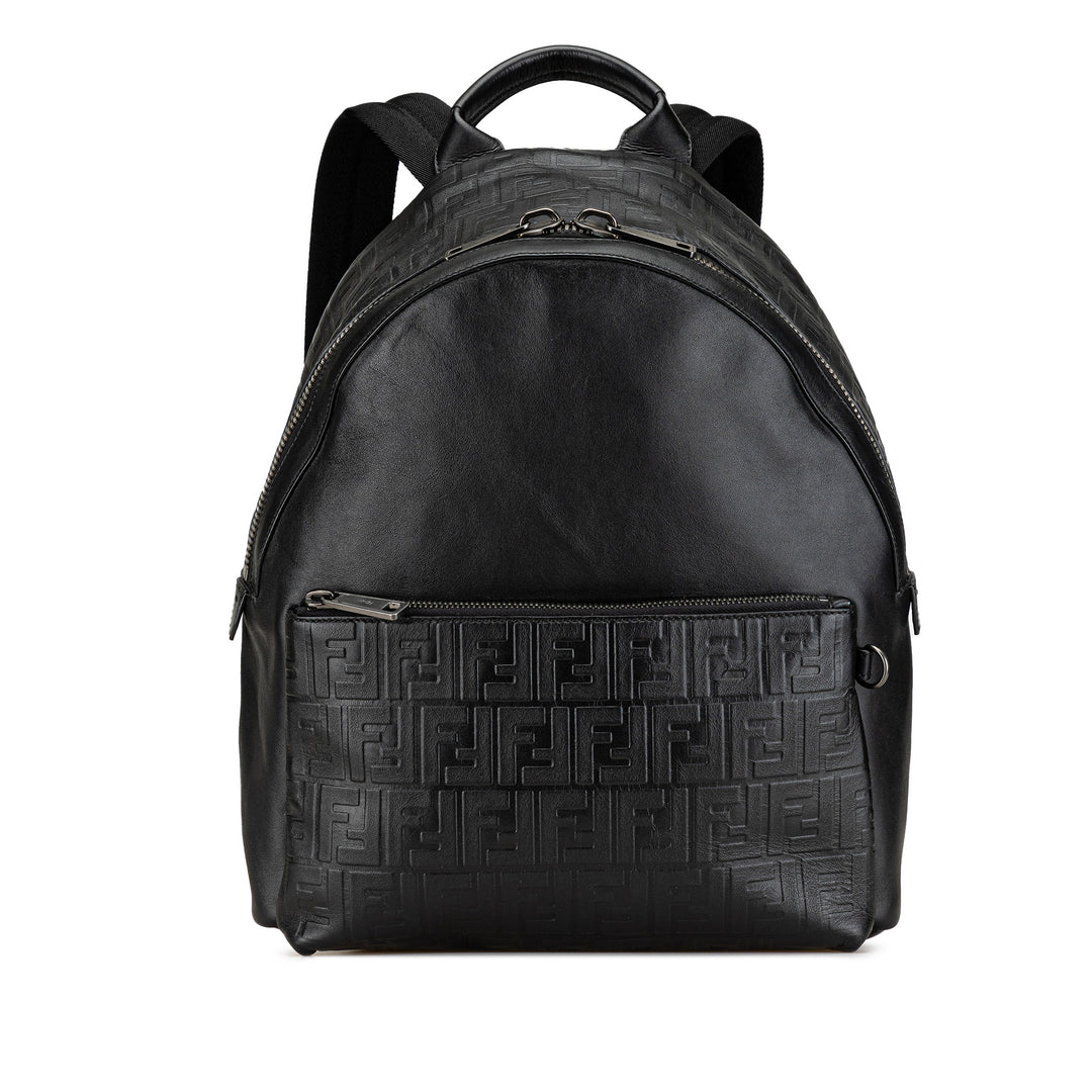 Fendi Vitello Grace Zucca embossé Cuir Sac à dos