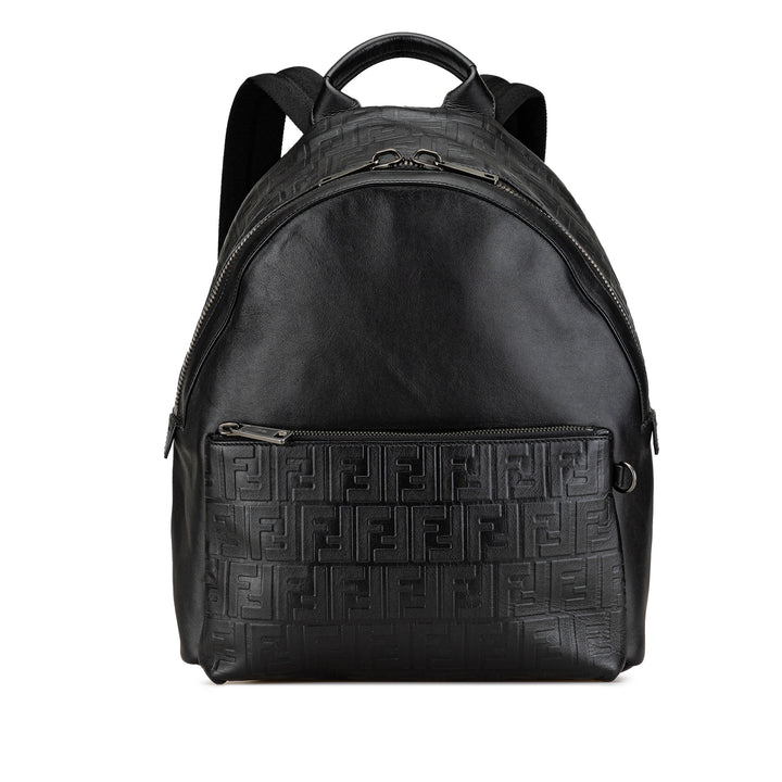 Fendi Vitello Grace Zucca embossé Cuir Sac à dos