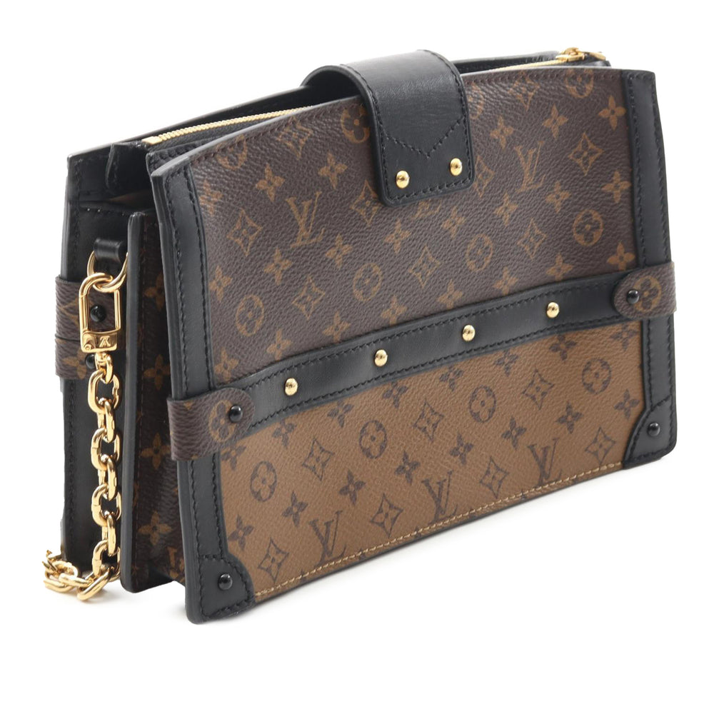 Monogram Reverse Trunk Clutch Brown - Gaby Paris