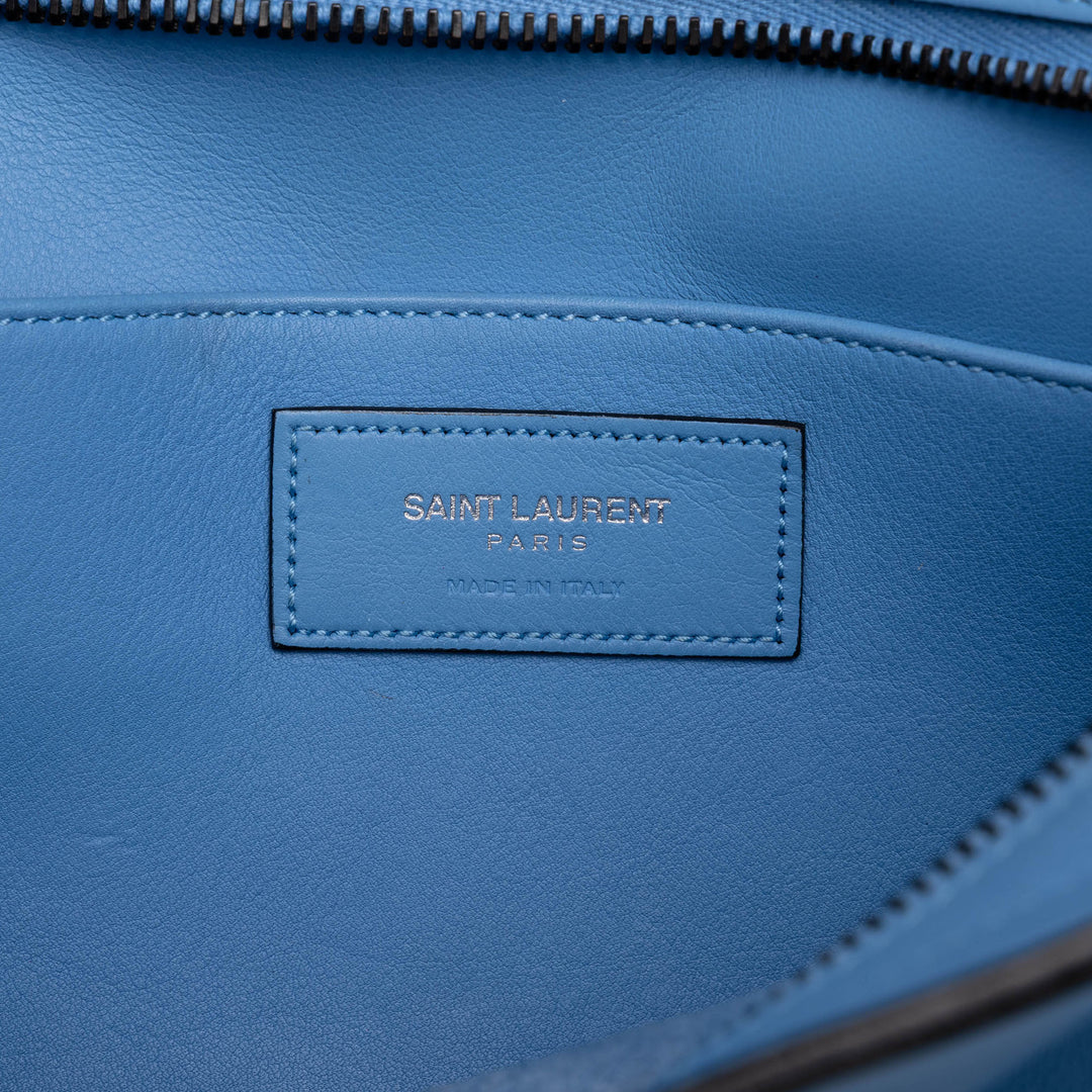 Saint Laurent Cabas Downtown Baby Bleu – vue 5 – GABY PARIS
