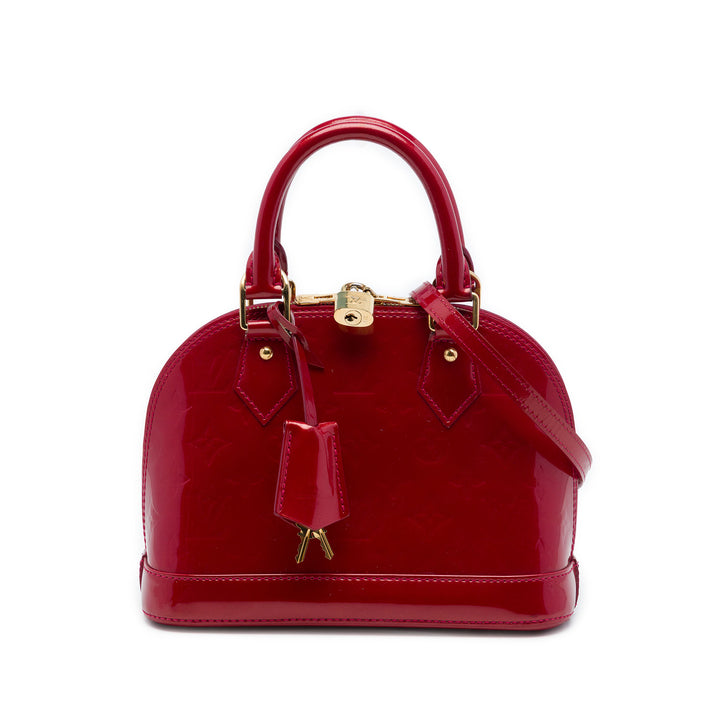 Louis Vuitton Alma BB Cuir verni Monogram Rouge – vue principale – GABY PARIS
