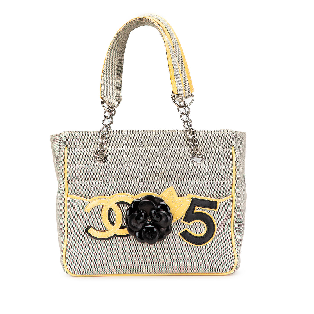 CC Camellia No. 5 Choco Bar Canvas Tote Gray - Gaby Paris