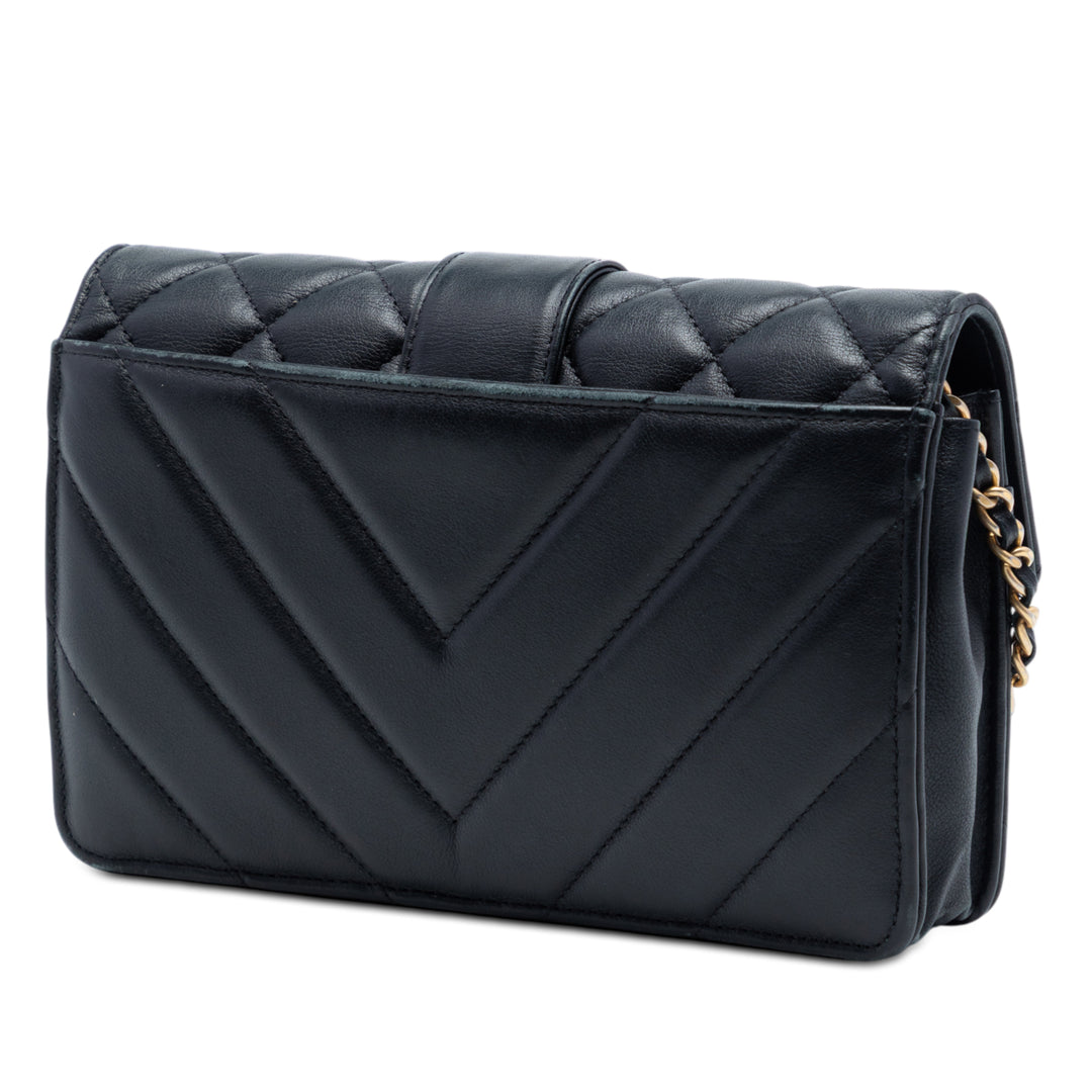 Chanel Mixed Quilt Cuir de veau Golden Class Wallet on Chain