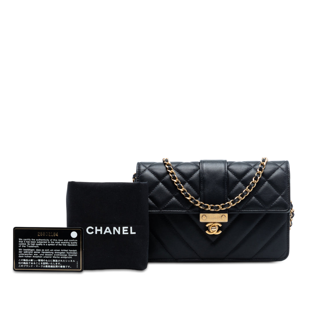 Chanel Mixed Quilt Cuir de veau Golden Class Wallet on Chain
