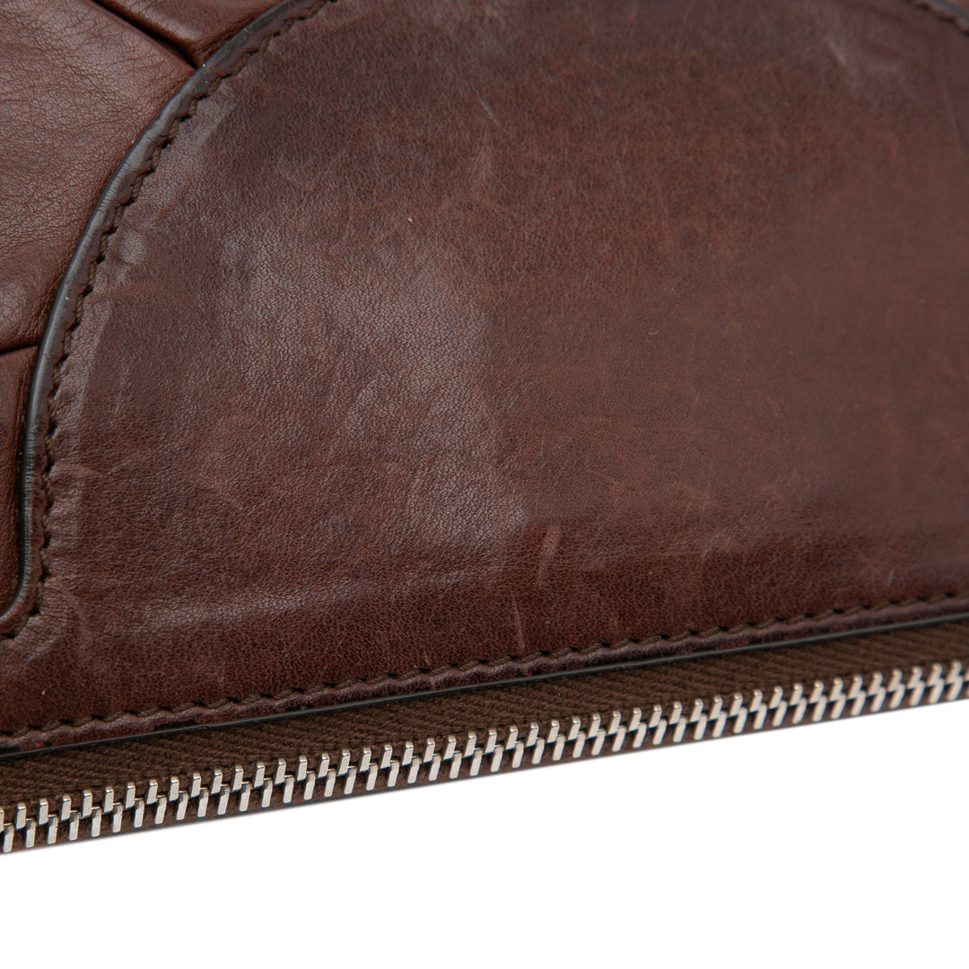 Leather Babe Clutch Brown - Gaby Paris