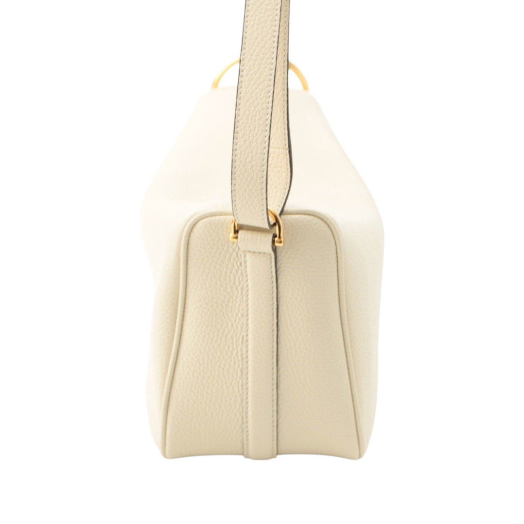 Half Horsebit Sac Moyen Cuir de veau Blanc