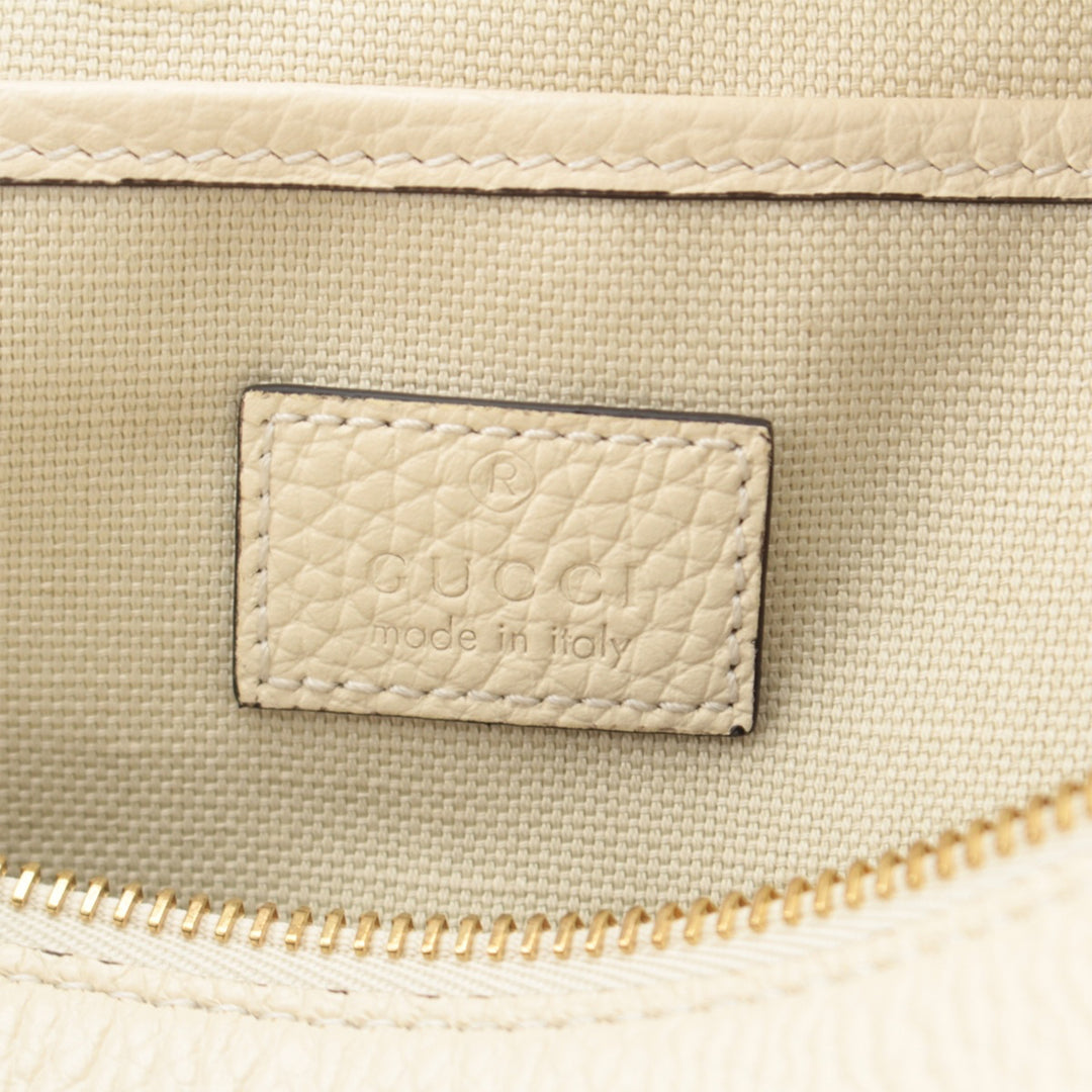 Half Horsebit Sac Moyen Cuir de veau Blanc