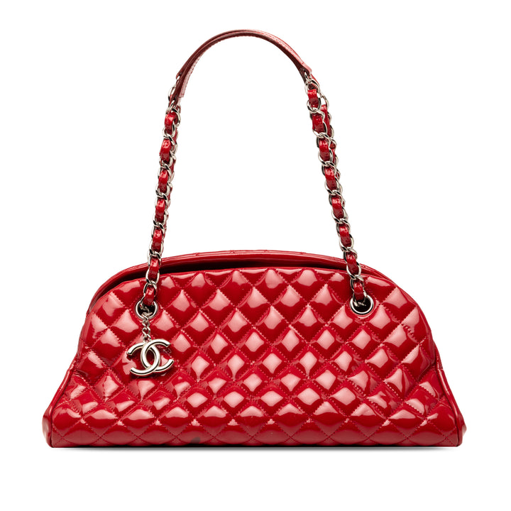 Chanel Medium Matelassé Cuir verni Just Mademoiselle Bowling Sac