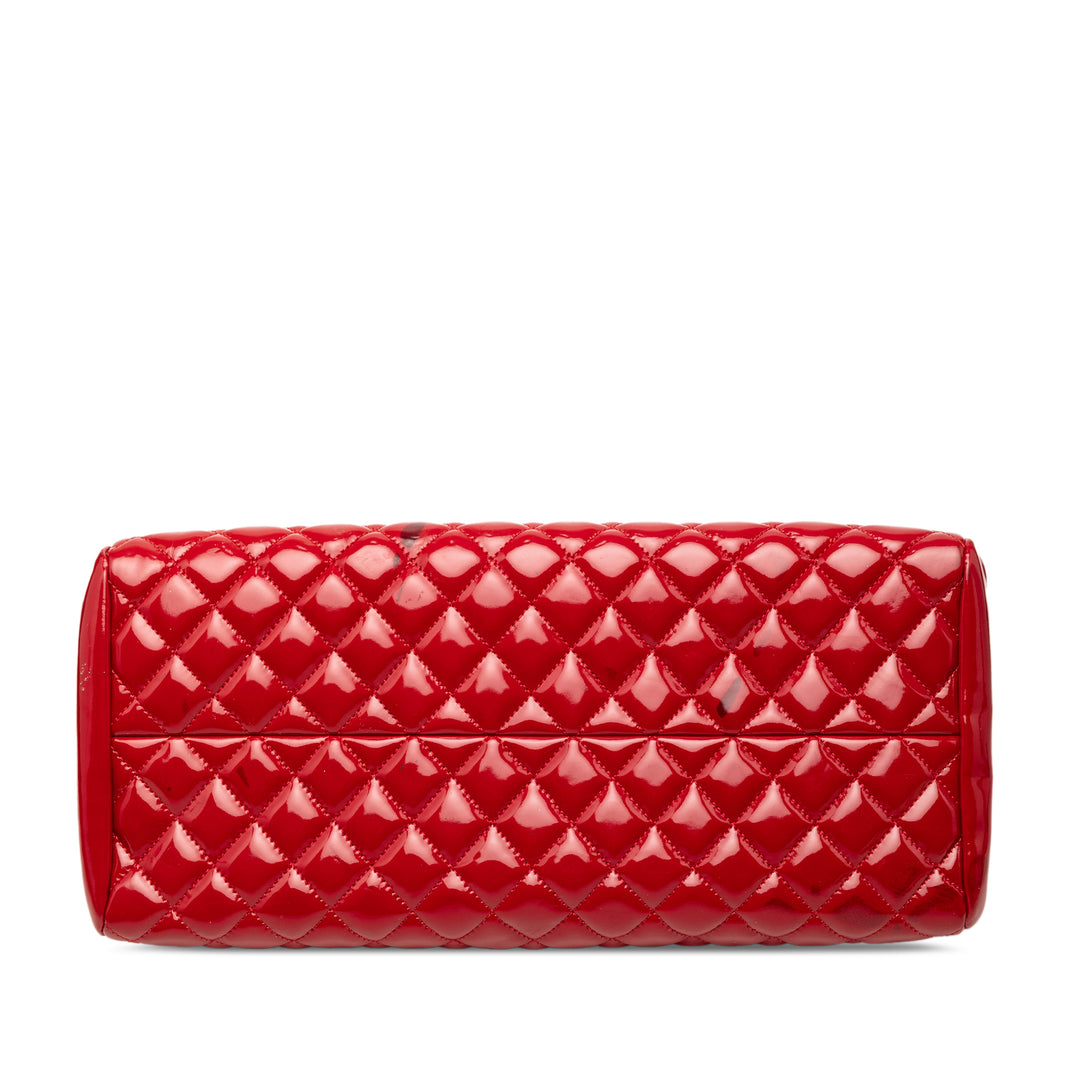 Chanel Medium Matelassé Cuir verni Just Mademoiselle Bowling Sac