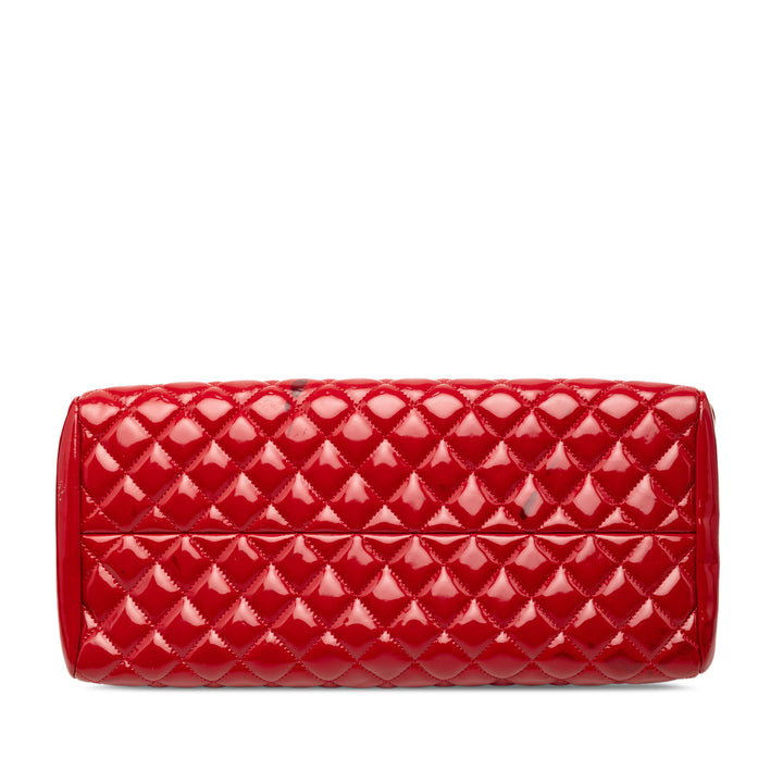 Chanel Medium Matelassé Cuir verni Just Mademoiselle Bowling Sac