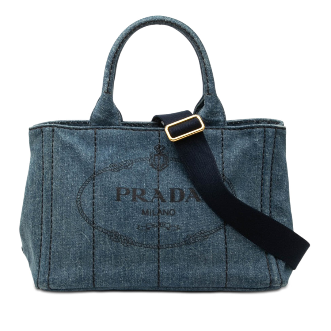 Prada Small Jean Canapa Logo Sac