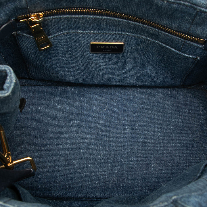 Prada Small Jean Canapa Logo Cabas
