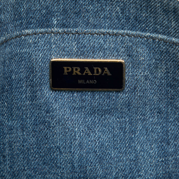 Prada Small Jean Canapa Logo Cabas