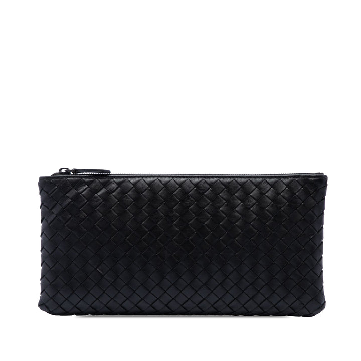 Intrecciato Zippé Pochette nappa Noir