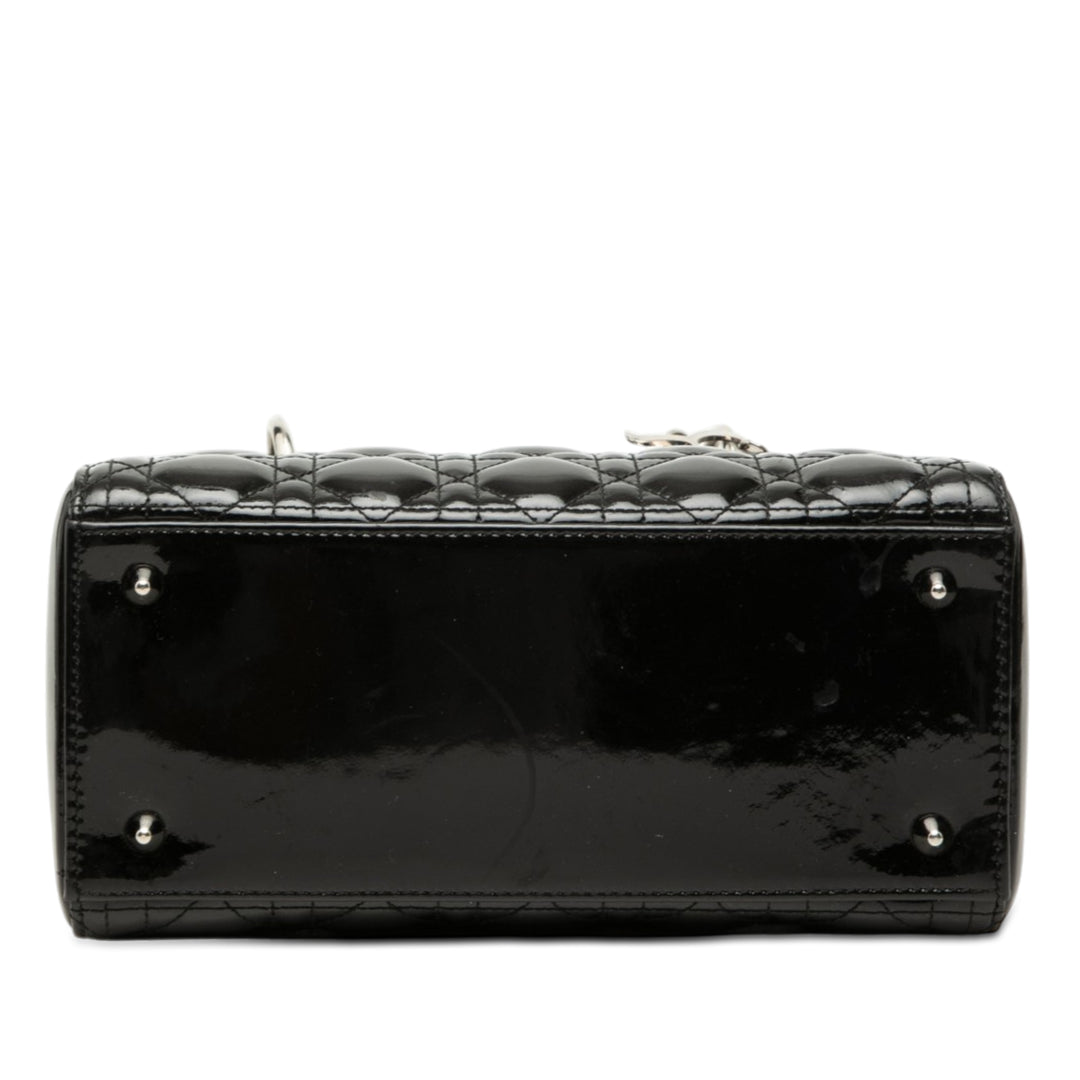 Dior Medium Cuir verni Cannage Lady Dior