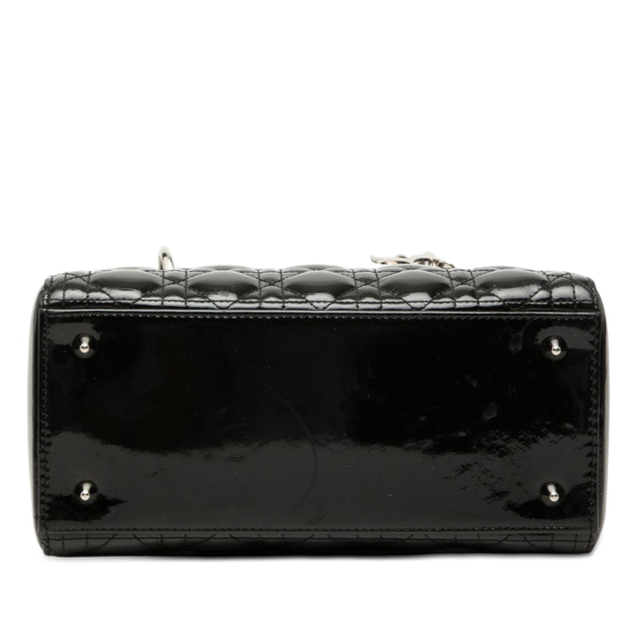 Dior Medium Cuir verni Cannage Lady Dior