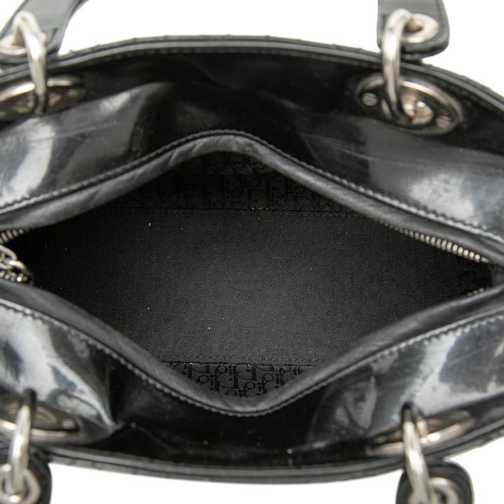 Dior Medium Cuir verni Cannage Lady Dior