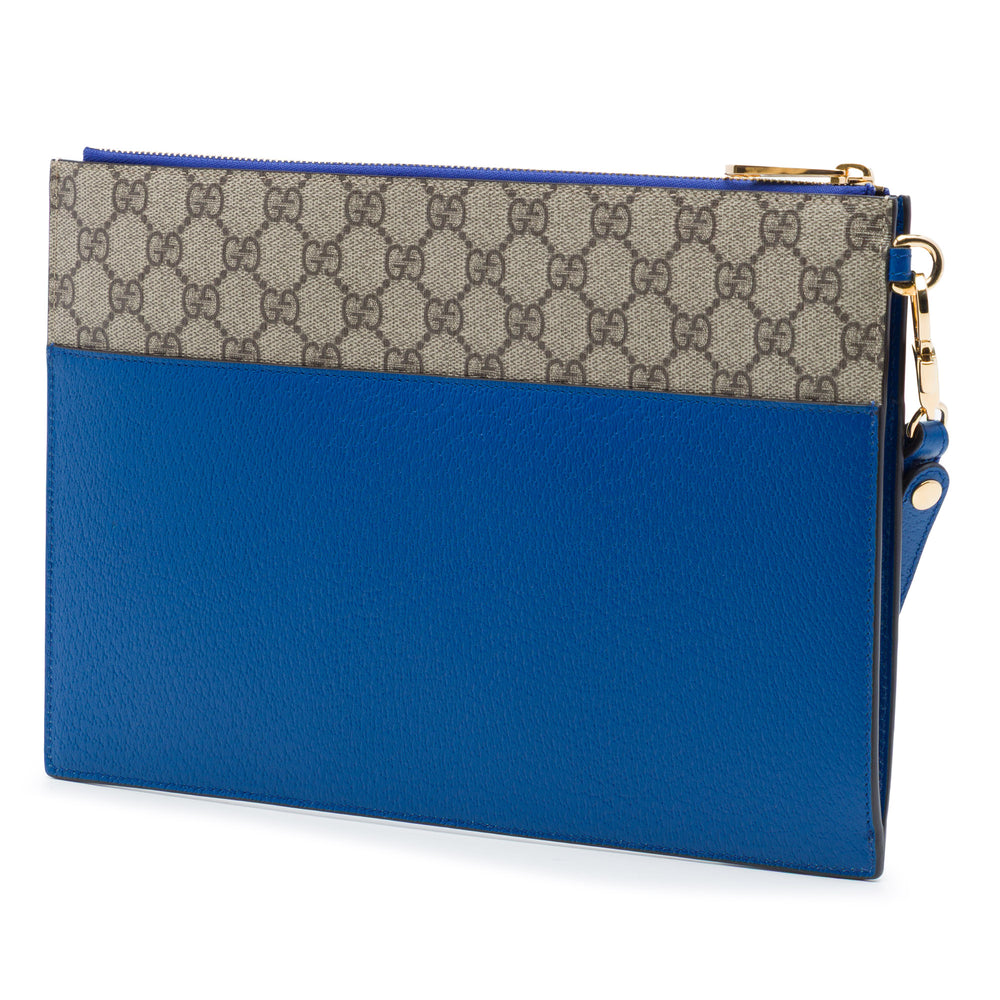 Gucci Cut Out Interlocking G Pochette GG Supreme Beige – vue 2 – GABY PARIS
