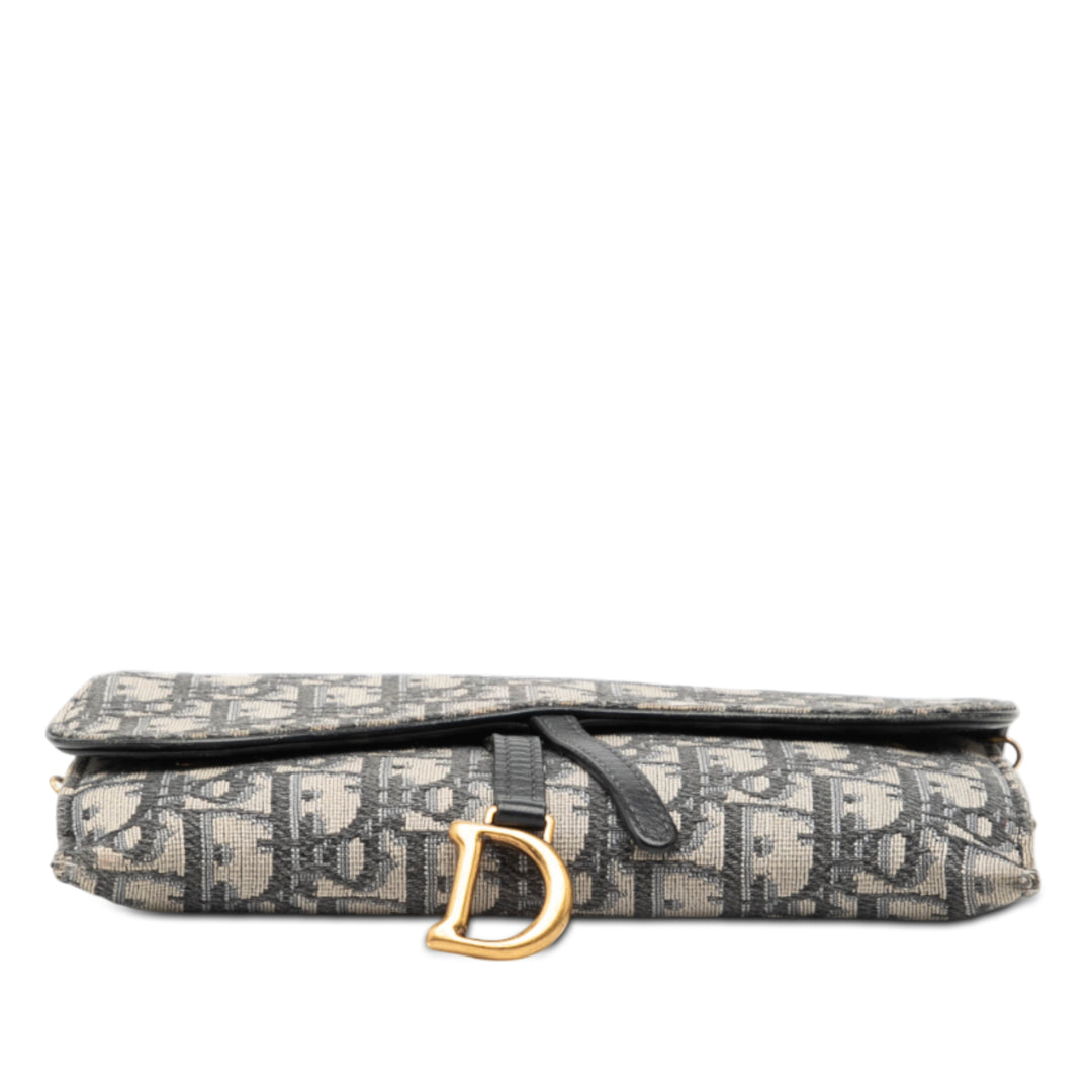 Dior Oblique Toile Saddle Wallet on Chain