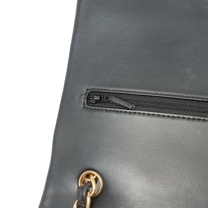 Maxi Classic Lambskin Double Flap Black - Gaby Paris