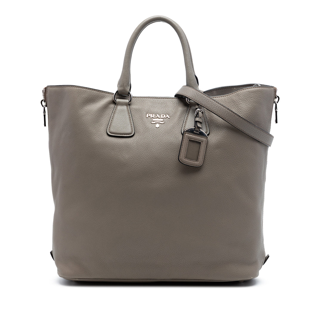 Prada Vitello Daino Side Zip Convertible Cabas