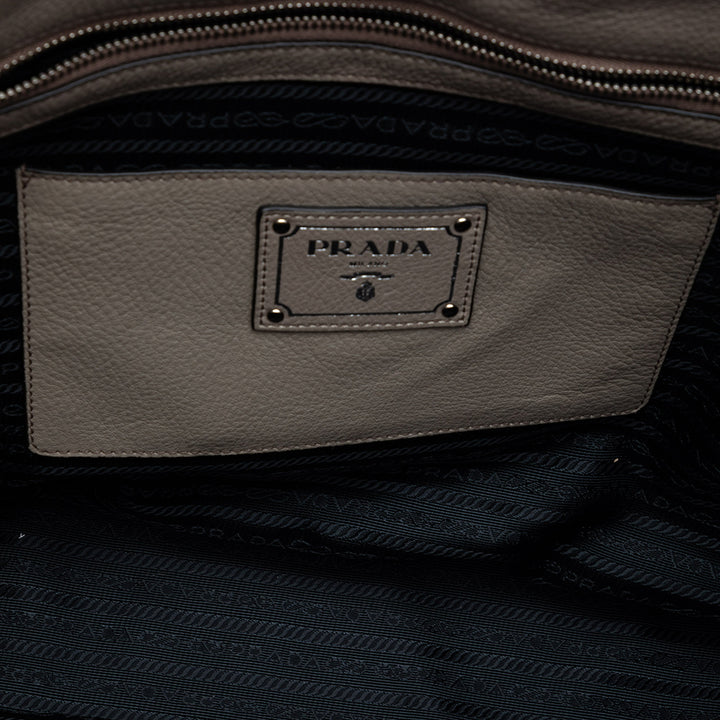 Prada Vitello Daino Side Zip Convertible Cabas