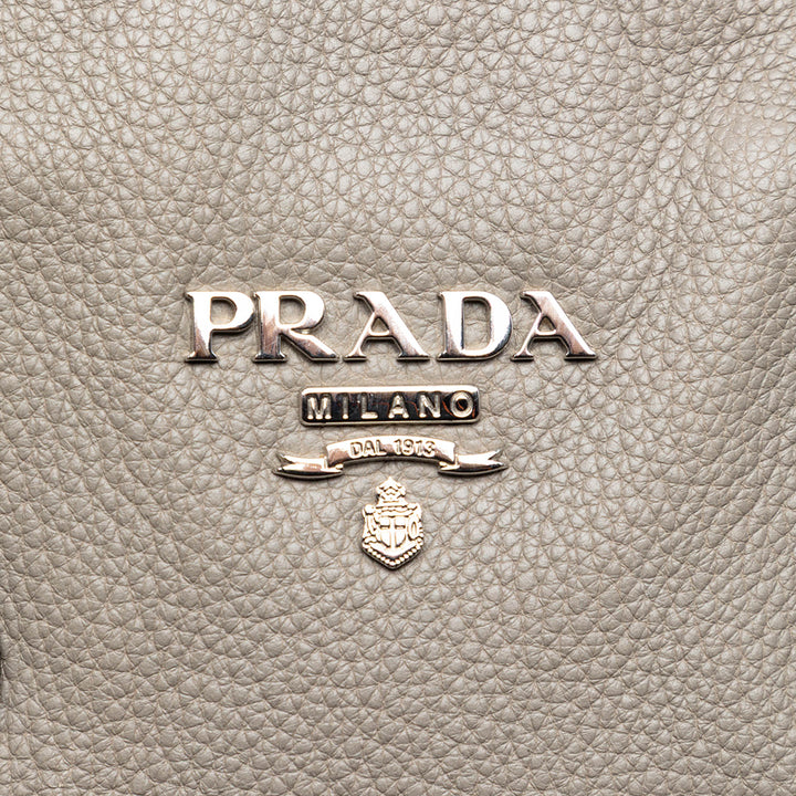 Prada Vitello Daino Side Zip Convertible Cabas